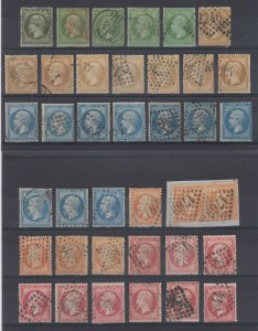 FRANCE 1862-71 NAPOLEON Sc 22-28 Yvert 19-24 (36x) FULL SET SHADES USED €705+ 