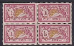 Alexandria (French Offices), Scott 28 (Yvert 31), MNH/HR block of four