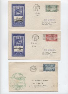 1935-1937 china clipper FDCS C20-c22 [y9387]