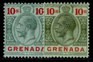Grenada GV SG101 + 101a, 10 shade variants, M mint. Cat £155.-