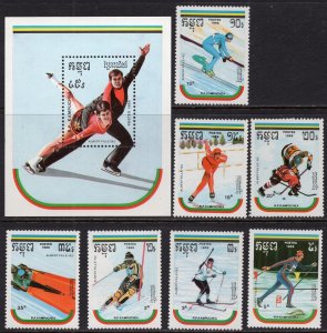 029 - Cambodia 1992 - Winter Olympic Games - Albertville, France - MNH Set + S/S