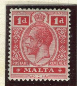 MALTA; 1914 early GV issue fine Mint hinged Shade of 1d. value 
