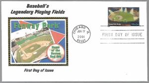 US  3516   FDC FENWAY PARK , BOSTON, COLORANO SILK