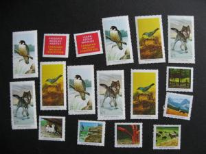 CANADIAN WILDLIFE FEDERATION 15 labels, some duplication MNH highly topical!