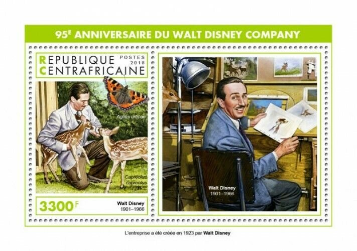 HERRICKSTAMP NEW ISSUES CENTRAL AFRICA Walt Disney Company S/S