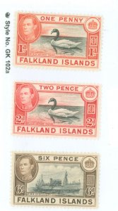 Falkland Islands #85/86A/89 Unused Single