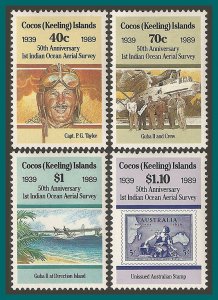 Cocos 1989 Survey Flight, MNH 203-206,SG207-SG210