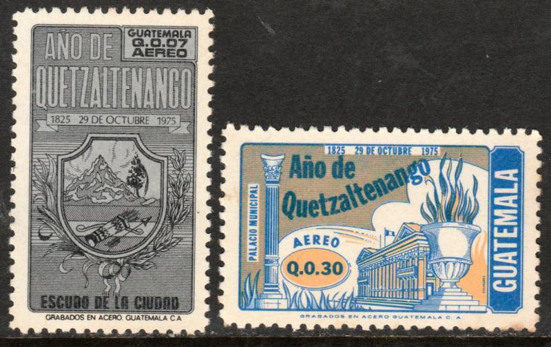 GUATEMALA C626-C627, 150th ANNIV. OF QUETZALTENANGO. MINT, NH (142)