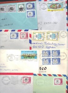 SAUDI ARABIA 1980's COLLECTION OF 14 COVERS TO US W/MACHINE DUPLEX CANCELS SEVER