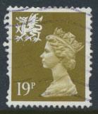 Great Britain Wales  SG W70 SC# WMMH58 Used  19p Machin see scan 