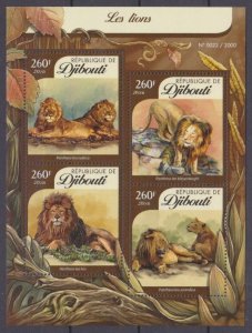 2016 Djibouti 899-902KL Cats - Lion 12,00 €