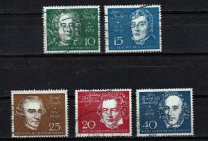 Germany 1959 -  Opening of Beethoven Hall in Bonn Used set # 804a-e