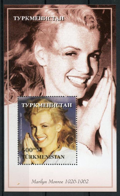 Turkmenistan 1997 MNH Marilyn Monroe 1v S/S Celebrities Movie Stars Stamps