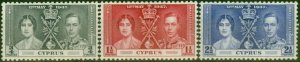 Cyprus 1937 Coronation Set of 3 SG148-150 Fine LMM (2)