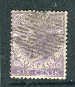 STRAITS SETTLEMENTS; 1867 classic QV Crown CC issue used shade of 6c. Postmark