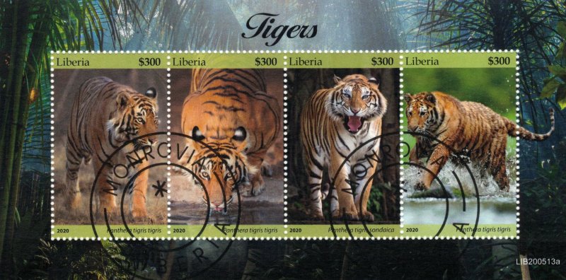 LIBERIA 2020 - Tigers / minisheet