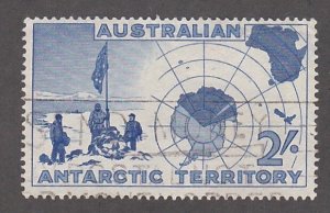 Australian Antarctic Terr.# L4, Explorers & Map of Antarctica, Used