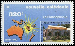 New Caledonia 1990 #636 MNH. Map