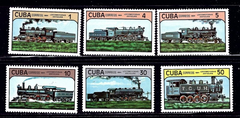 Cuba 2708-13 MNH 1984 Locomotives    (ap2024)