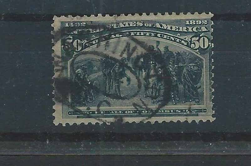 United States Scott 240 50-cent Columbian issue used