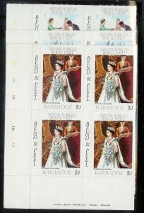 BARBADOS Sc#467-469 Complete Mint Never Hinged PLATE BLOCK Set