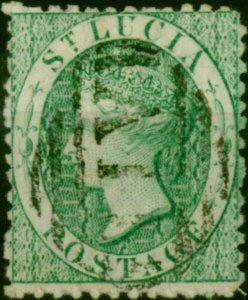 St Lucia 1863 (6d) Emerald SG8 Fine Used