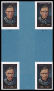 US 5821a Ruth Bader Ginsburg imperf NDC cross gutter block 4 MNH 2023