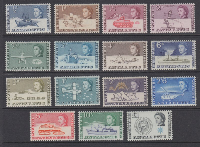 British Antarctic Territory Sc 1-15 MNH. 1963 Arctic Views definitives cplt 