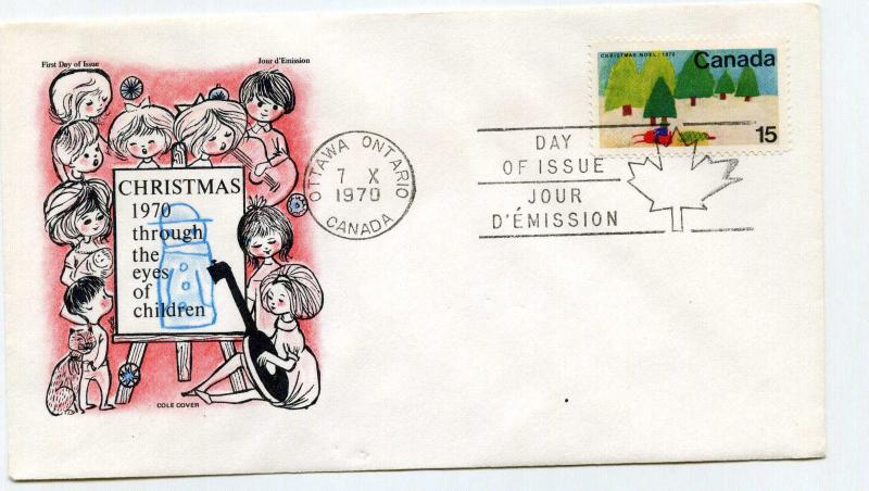 Canada 530 15c Christmas 1970 through eyes of children Cole FDC 