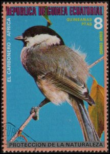 Equatorial Guinea sw1262 - Cto - 8p Great Tit (1976) (2)