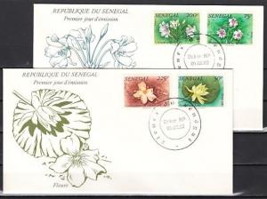 Senegal, Scott cat. 551-554. Local Flowers issue. 2 First day covers. ^