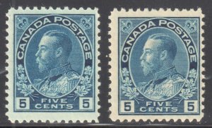 Canada VF NH #111- 111a, b, i (Small Wrinkle on the #111i)