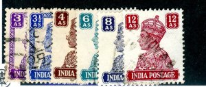 India, Scott #174-79, Used