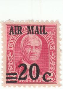 Canal Zone, Scott #C5 - 20c on 2c Carmine - MNH