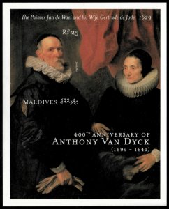Maldives 2000 - Van Dyck Art - IMPERF Souvenir Stamp Sheet - Scott #2435 - MNH