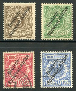 German South West Africa Scott 1-4 - 1897 Hyphenated Overprints - SCV $34.25