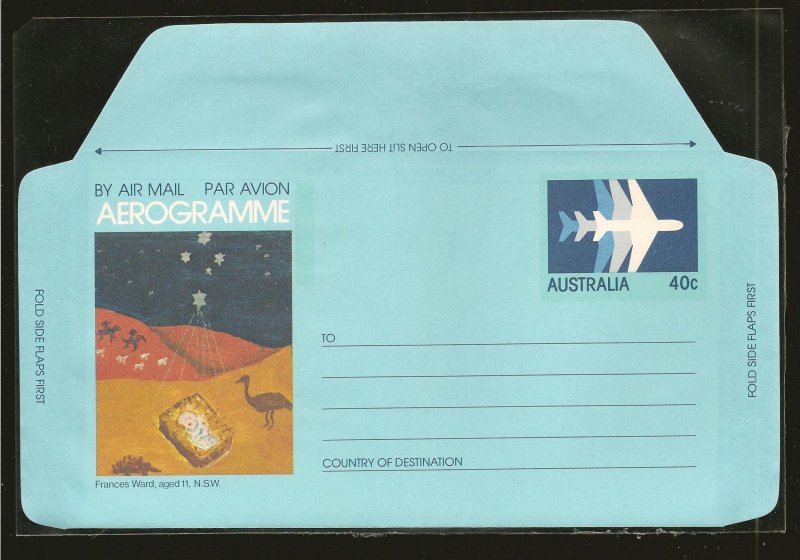 Australia Frances Ward aged 11 NSW Art 40 Cent Aerogramme MNH