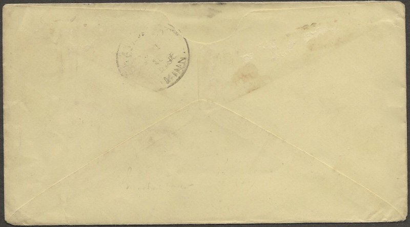 1895 cover Boston Putnam Nail McEwing Return Writer Pointing hand 1c Due J31