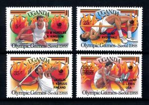 [92331] Uganda 1989 Olympic Games Seoul Athletics with OVP MNH