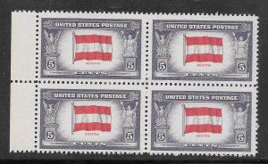 #919 MNH Overrun Countries Austria Block of 4