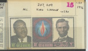 Ras al Khaima 207 209 ** mint NH Martin Luther King Lincoln (2301A 1976)