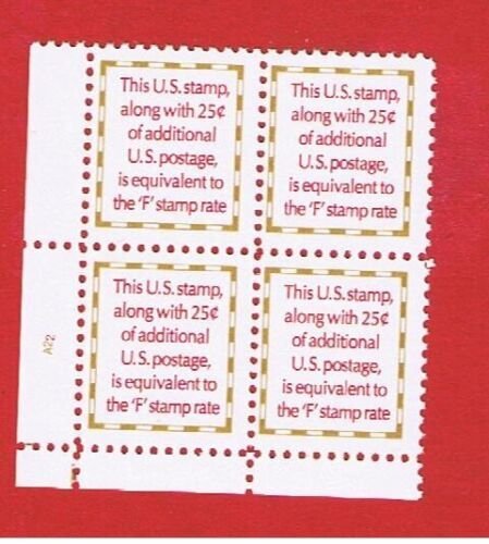 #2521  MNH OG  plate block of  4  Make up Rate  Free S/H 