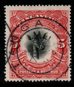 TANGANYIKA SG86 1922 5/= SCARLET WMK SIDEWAYS FINE USED