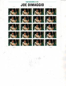 Joe Dimaggio Baseball Forever US Postage Sheet VF MNH #4697