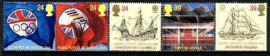 Great Britain 1992 Europa - International Events set of 5...