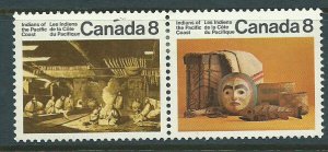 Canada SG 725 + 726 Used se-tenant pair Indians of Pacific Coast