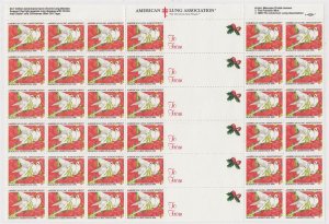 United States National Christmas Seal Sheets (1990) Pane of 36