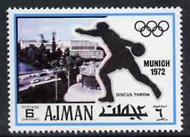 Ajman 1971 Discus 6dh from Munich Olympics perf set of 20...