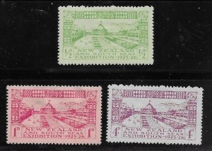 NZ 1925 Dunedin Exhibition (set of 3).  VF.  MH