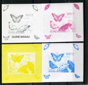 Guinea Bissau 2009 BUTTERFLIES (4) Deluxe s/s Color Proof VF #1